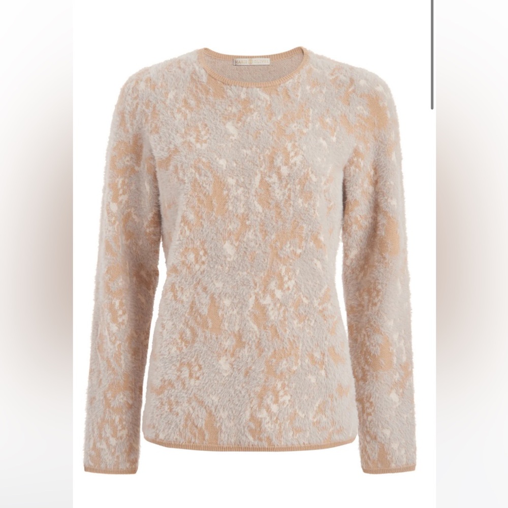 Marie Oliver Cream and Tan Crew Neck Sweater